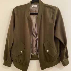 Olive bomber jacket, size Small
